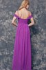 Elegante Vestido de Dama de Honor de Corte-A de Hasta el suelo de Escote en V de Largo - 4