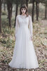 Robe de mariée ligne a parfait longueur au ras du sol modeste naturel - 1