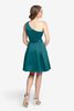 Plissiertes Ein Schulter mini Brautjungfernkleid - 2