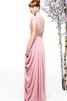 Robe demoiselle d'honneur long avec manche épeules enveloppants de col en v avec chiffon - 4