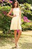 Robe demoiselle d'honneur courte naturel encolure ronde avec zip a-ligne - 6