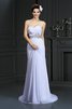 Robe de mariée delicat avec perle de fourreau avec chiffon de traîne mi-longue - 1
