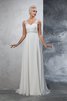 Abito da Sposa Vintage A-Line in Chiffon Coda A Strascico Corto V-Scollo - 1