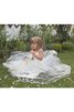 Abito da Cerimonia Bambini in Tulle in Pizzo Cappellino con Piega con Fiocco radiosa - 4