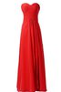 Abito da Damigella Cerniera Cuore A-Line A Terra in Chiffon con Piega - 19
