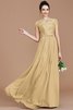 Robe demoiselle d'honneur naturel en chiffon a-ligne avec zip longueur au ras du sol - 18