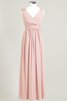 V-Ausschnitt Chiffon prächtiges Brautjungfernkleid mit gekappten Ärmeln - 7