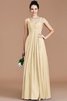 Robe demoiselle d'honneur naturel en chiffon de col en cœur jusqu'au sol d'empire - 12