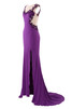 Robe de soirée à la mode de col en cœur larges bretelles en chiffon maillot - 4