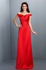 Robe demoiselle d'honneur longue en satin avec zip longueur au ras du sol en forme - 1