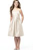 Abito da Damigella con Fiore con Increspato con Criss-cross Cuore - 1