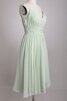 Robe demoiselle d'honneur simple longueur mollet en chiffon manche nulle bretelles spaghetti - 4