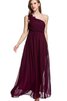 Gerüschtes Chiffon A-Line bodenlanges luxus Brautjungfernkleid mit Blume - 1