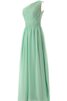 Plissiertes A-Linie Ärmelloses Chiffon bodenlanges Brautjungfernkleid - 2