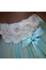 Tüll Ärmellos knöchellanges Blumenmädchenkleid mit Schleife mit Rüschen - 4