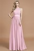 Robe demoiselle d'honneur manche nulle avec zip ruché jusqu'au sol en chiffon - 27