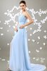 Perlenbesetztes Chiffon vorne geschlitztes Abendkleid mit Herz-Ausschnitt - 2