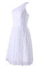 Abito da Sposa All Aperto Senza Maniche A-Line mini monospalla moda Cerniera - 4