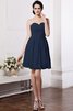 Chiffon Drapiertes Ärmelloses Mini Brautjungfernkleid mit Herz-Ausschnitt - 9