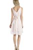 Abito Laurea con Fiocco mini in Chiffon Senza Maniche V-Scollo con Festone - 2