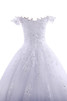 Schulterfrei a linie Kapelle Schleppe schwingendes formelles Brautkleid mit Kristall - 8