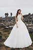 Abito da Sposa A-Line sogno con Bottone in Pizzo in Tulle A Terra - 1