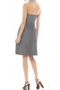 Robe demoiselle d'honneur en satin a-ligne de bustier poches ruché - 2