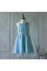 A-Line knielanges Blumenmädchenkleid mit Gürtel mit Schleife - 1