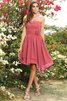 Abito da Damigella Cerniera con Fiore in Chiffon Cuore A-Line - 28