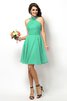 Robe demoiselle d'honneur naturel bref de col haut ligne a de princesse - 15
