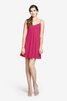 Robe demoiselle d'honneur courte en chiffon bretelles spaghetti ruché - 4