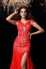 Empire Taille Reißverschluss Anständiges Abendkleid mit Hohem Kragen aus Chiffon - 7