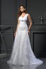 Elegante Vestido de Novia en Satén de Escote en V de Sin mangas - 1