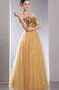 Paillettenbesetztes Herz-Ausschnitt Tüll A-Linie Abendkleid - 2