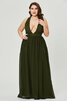 Abito da ballo v-scollo in chiffon splendente a-line con paillette sexy - 13