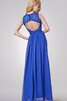 Gerüschtes Chiffon romantisches bescheidenes Brautjungfernkleid mit Gürtel mit Bordüre - 2