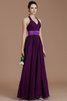 Normale Taille A-Line Ärmelloses Bodenlanges Brautjungfernkleid aus Chiffon - 18