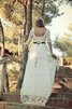 Robe de mariée facile de traîne courte ceinture en étoffe boutonné a-ligne - 5
