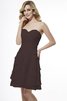 Robe demoiselle d'honneur bref ligne a de longueur à genou avec zip au drapée - 10