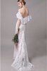 Robe de mariée accrocheur a eglise de traîne courte longue moderne - 3