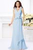 Robe demoiselle d'honneur naturel longue avec fleurs manche nulle de col en v - 18