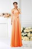 Chiffon Drapiertes Anständiges Bodenlanges Brautjungfernkleid mit Empire Taille - 20
