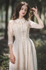 Robe de mariée arrivée au mollet haute qualité au jardin avec zip derniere tendance - 5