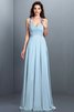 Normale Taille Nackenband Chiffon Sittsames Brautjungfernkleid mit Reißverschluss - 16