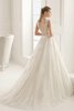 Abito da Sposa in pizzo tradizionale A-Line Naturale con Ricamo Pudica - 2