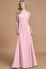 Robe demoiselle d'honneur naturel a-ligne manche nulle en chiffon de princesse - 27