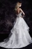 Robe de mariée delicat spécial de col en cœur avec lacets ruchés plongeants - 2