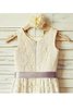 Robe de cortège enfant naturel ligne a de princesse fermeutre eclair col u profond - 4