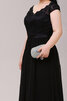 Bezaubernd V-Ausschnitt Kurze Ärmeln Bodenlanges Abendkleid aus Chiffon - 4