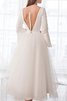 Abito da sposa favola squisito moderno con maniche lunghe in raso mini - 3